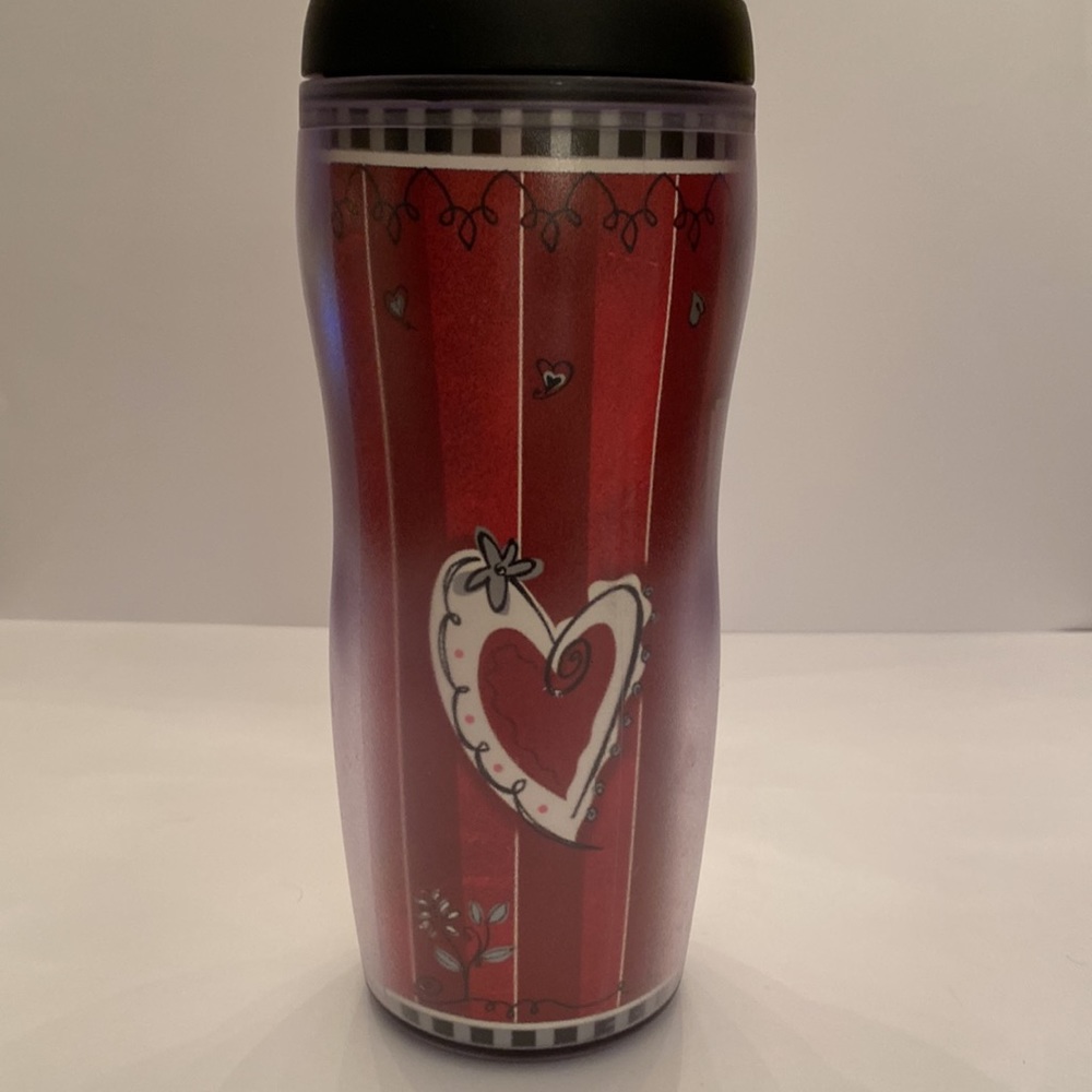 2002 Starbucks Coffee Co “Red Hearts”Themed Insulated Cup - Picture 2 of 15